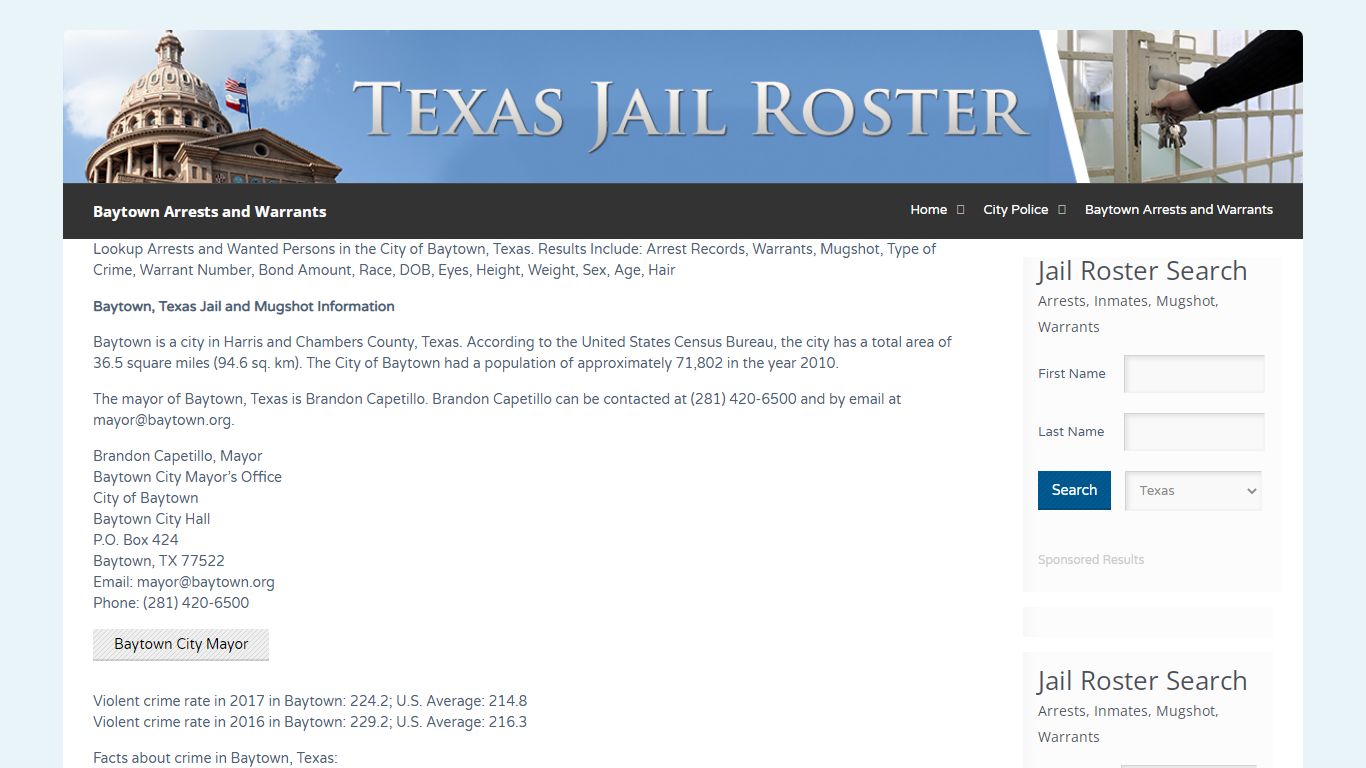 Baytown Arrests and Warrants | Jail Roster Search